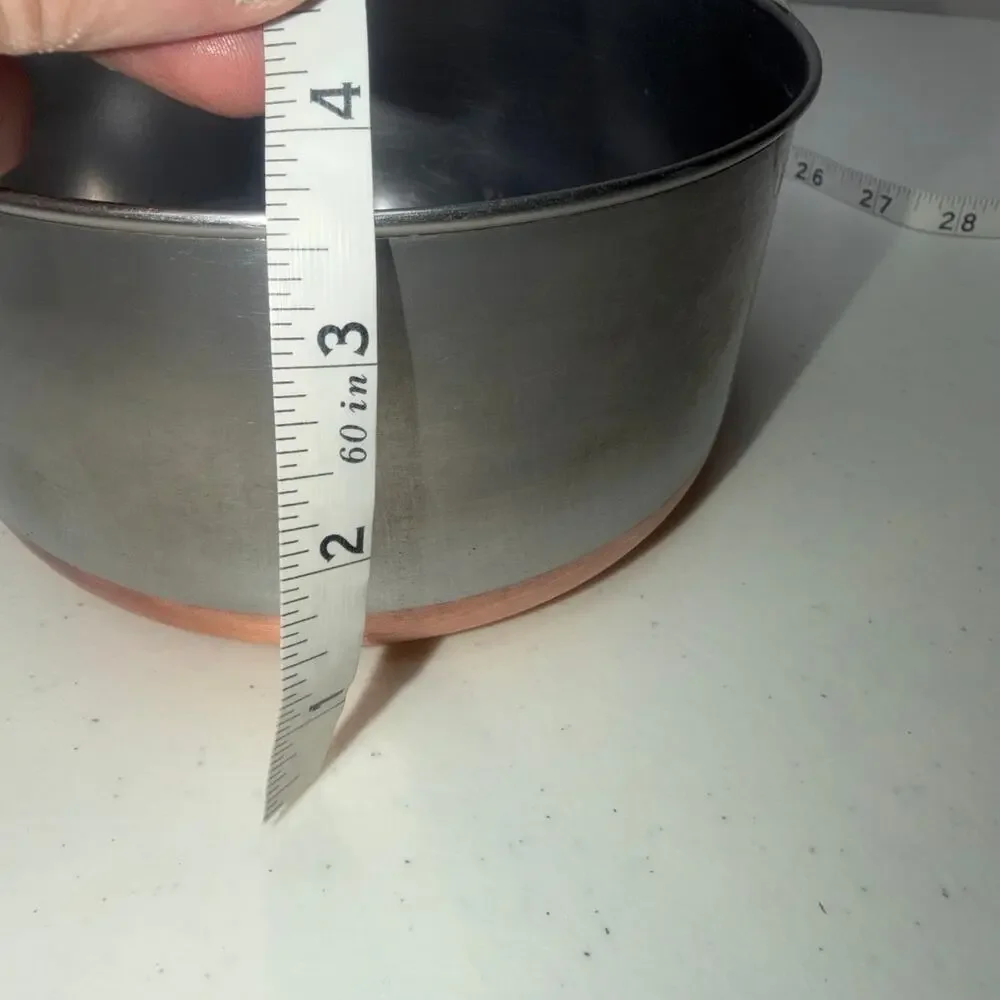 Revere Ware Copper Bottom 2 Quart Sauce Pot Stainless Steel Made in the USA 1801
